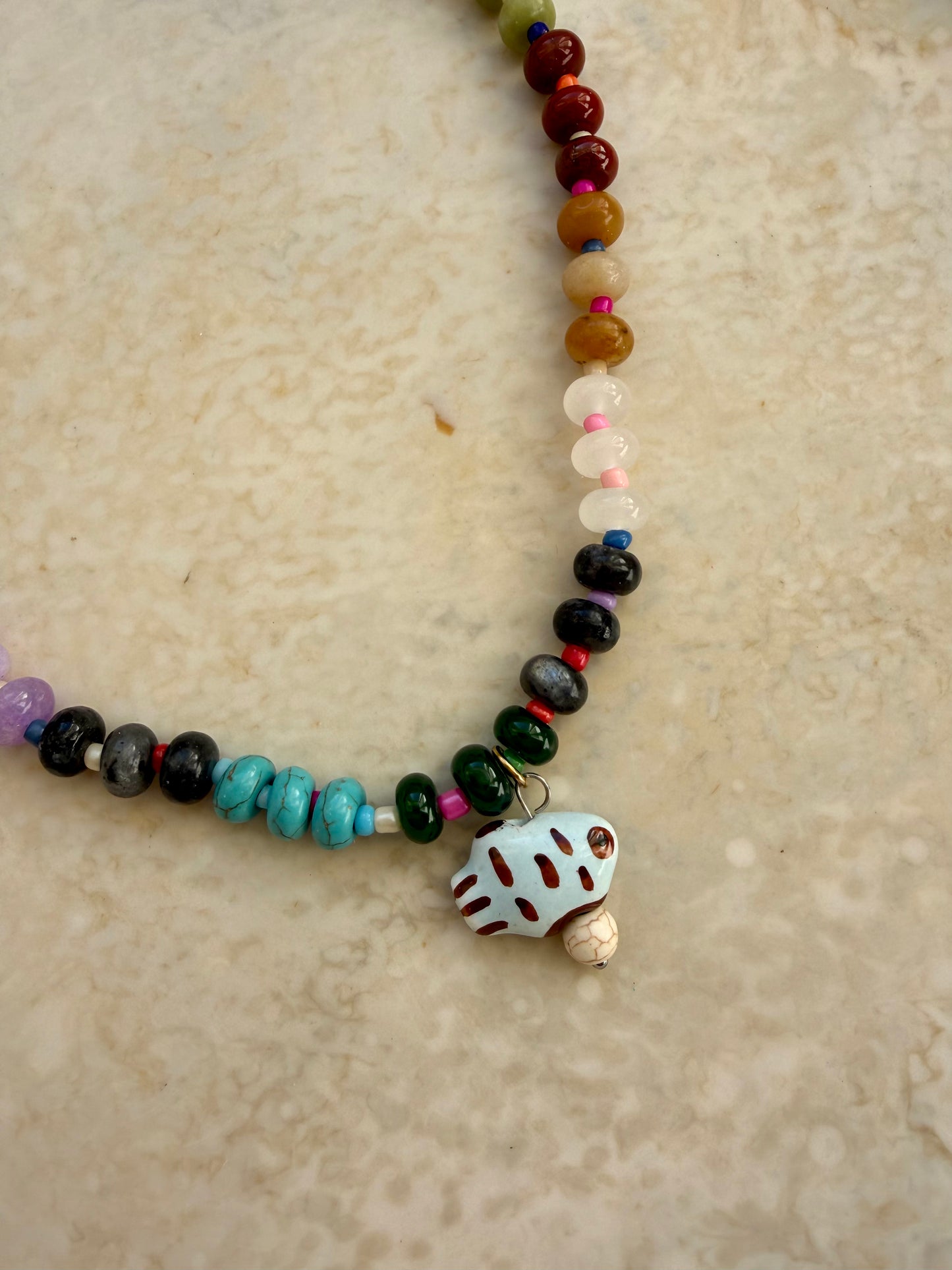 Opaline Fish Charm Necklace