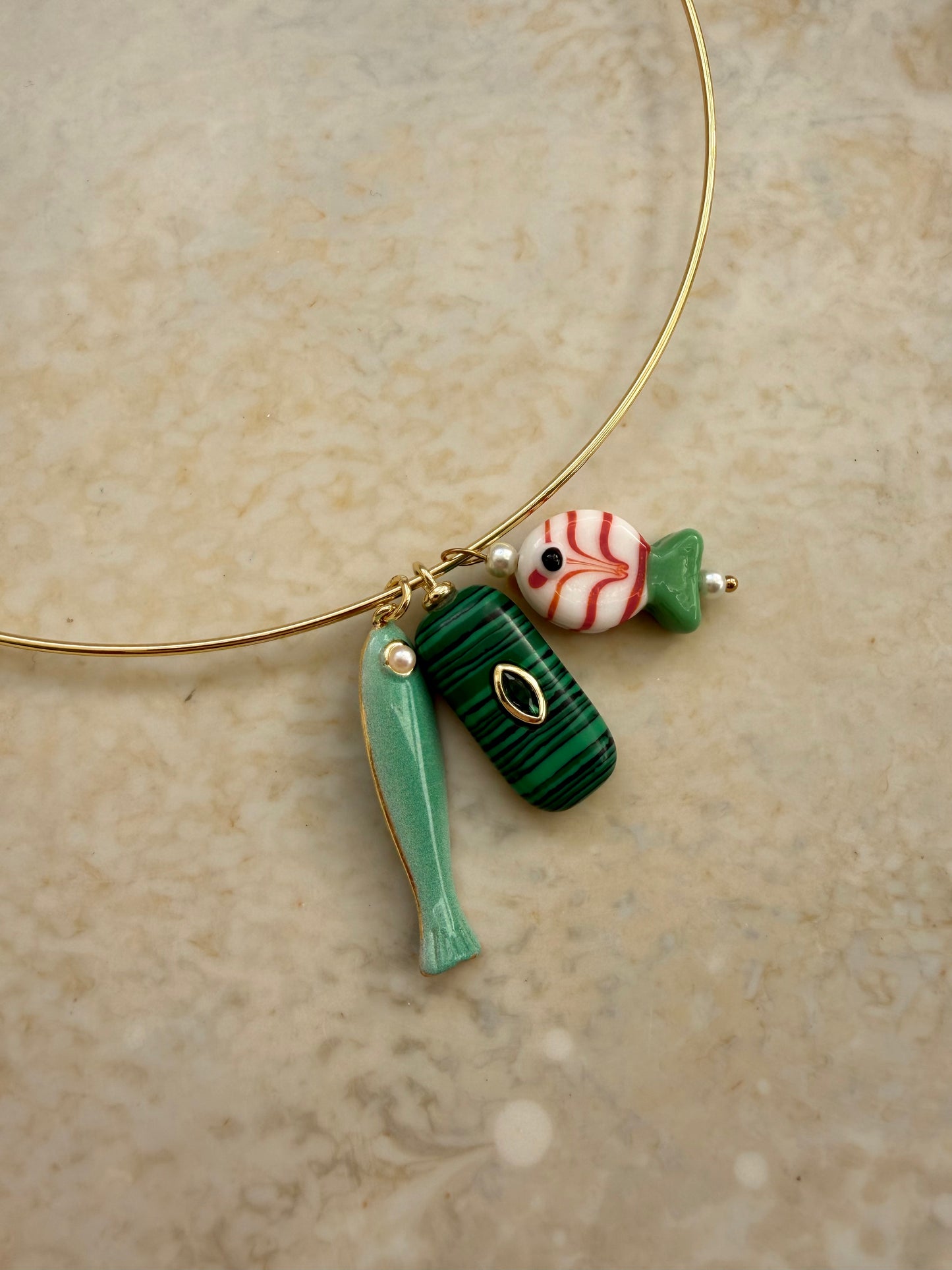 Elara Charm Cuff Necklace