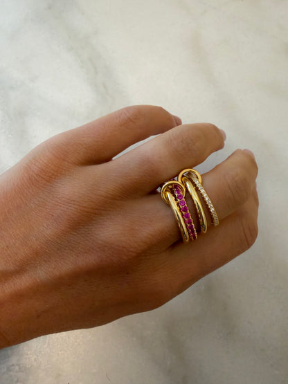 Azure Four Stacked Ring