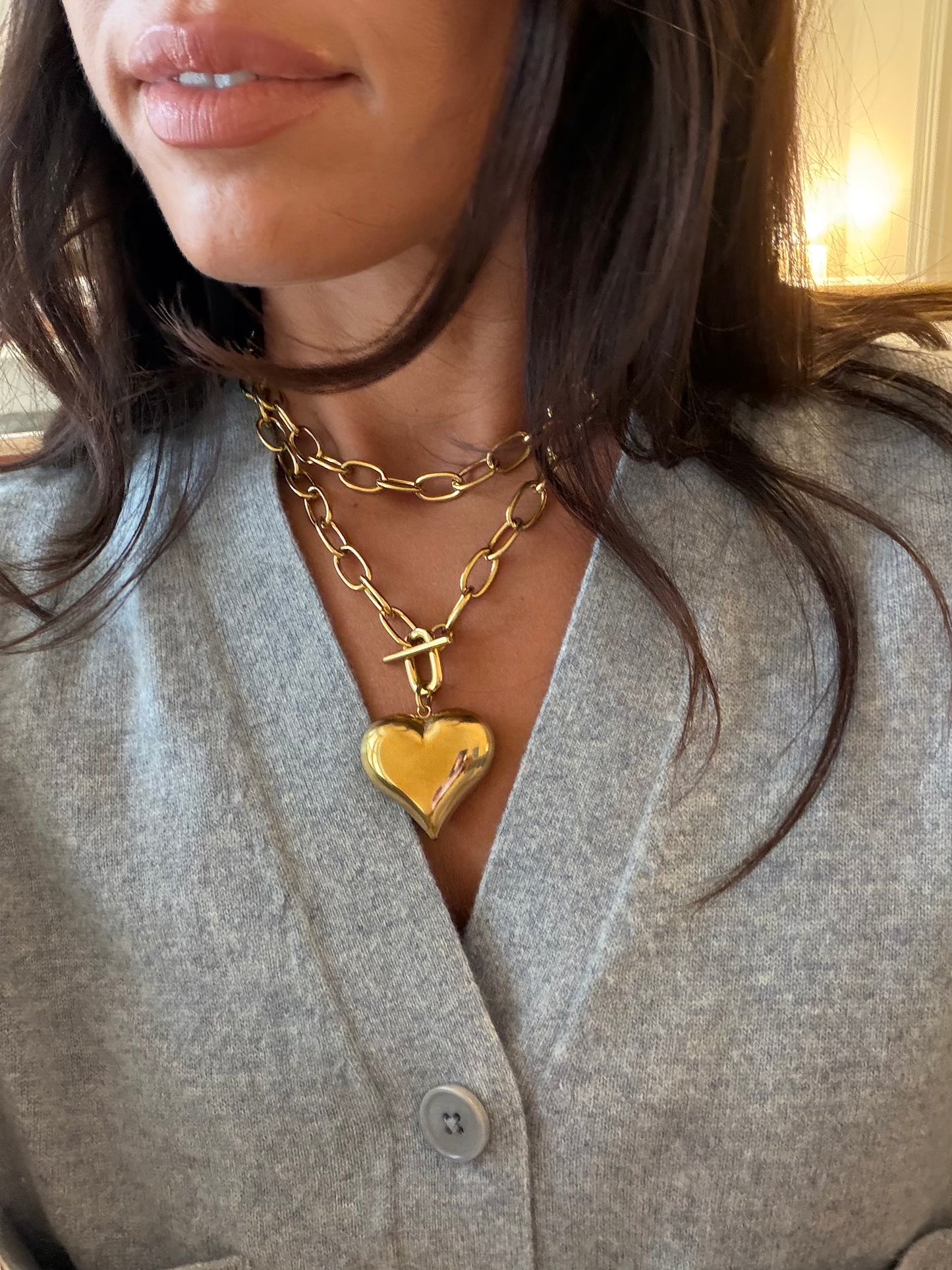 Keepsake Double Layer Gold Chain Necklace