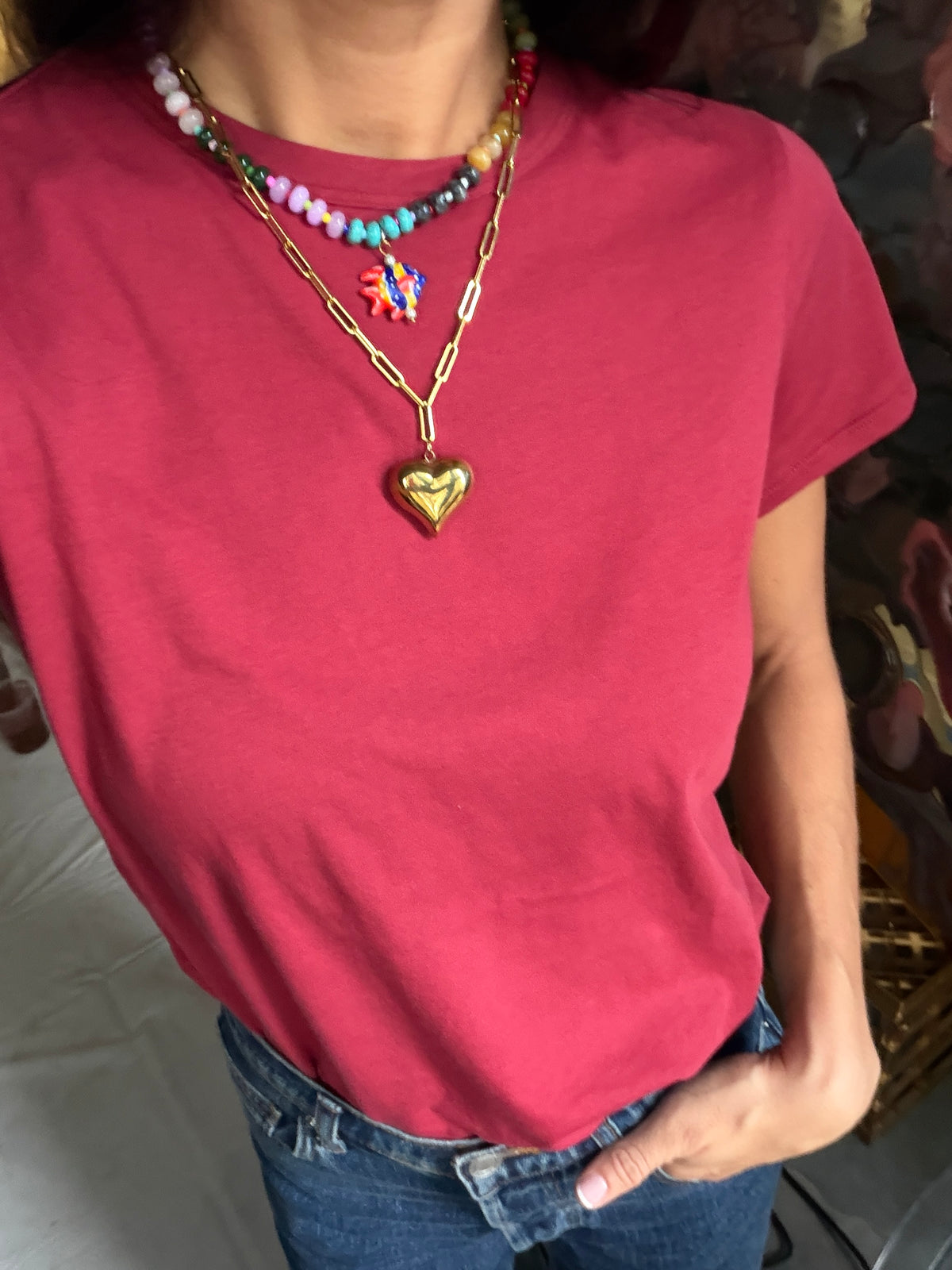 Opaline Fish Charm Necklace