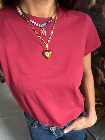 Opaline Fish Charm Necklace