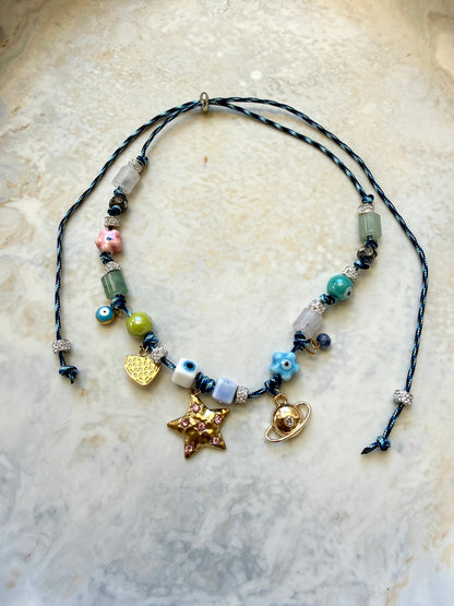 Lagoon Kiss Charm Paracord Necklace