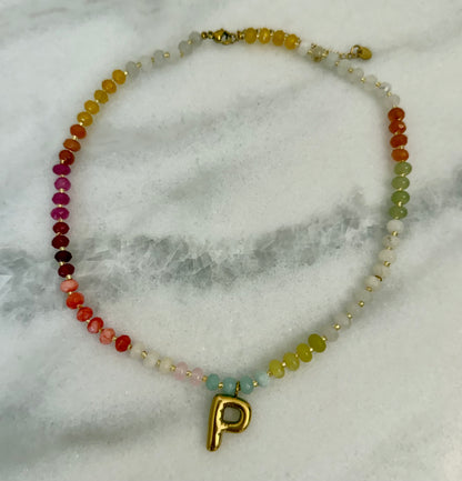 Sun Tide Initial Necklace