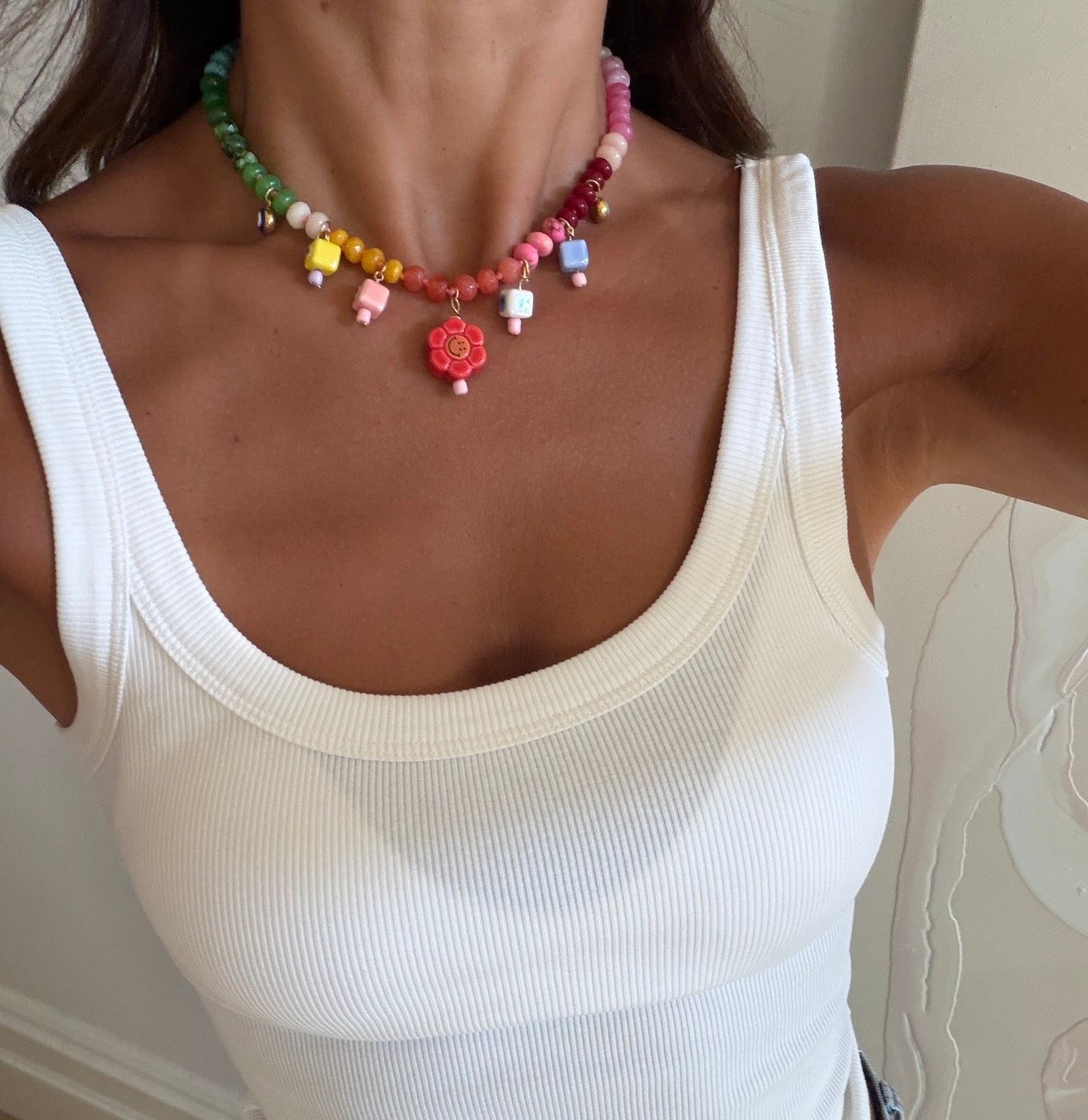 Mallorca Beaded Charm Necklace