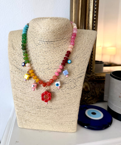 Mallorca Beaded Charm Necklace