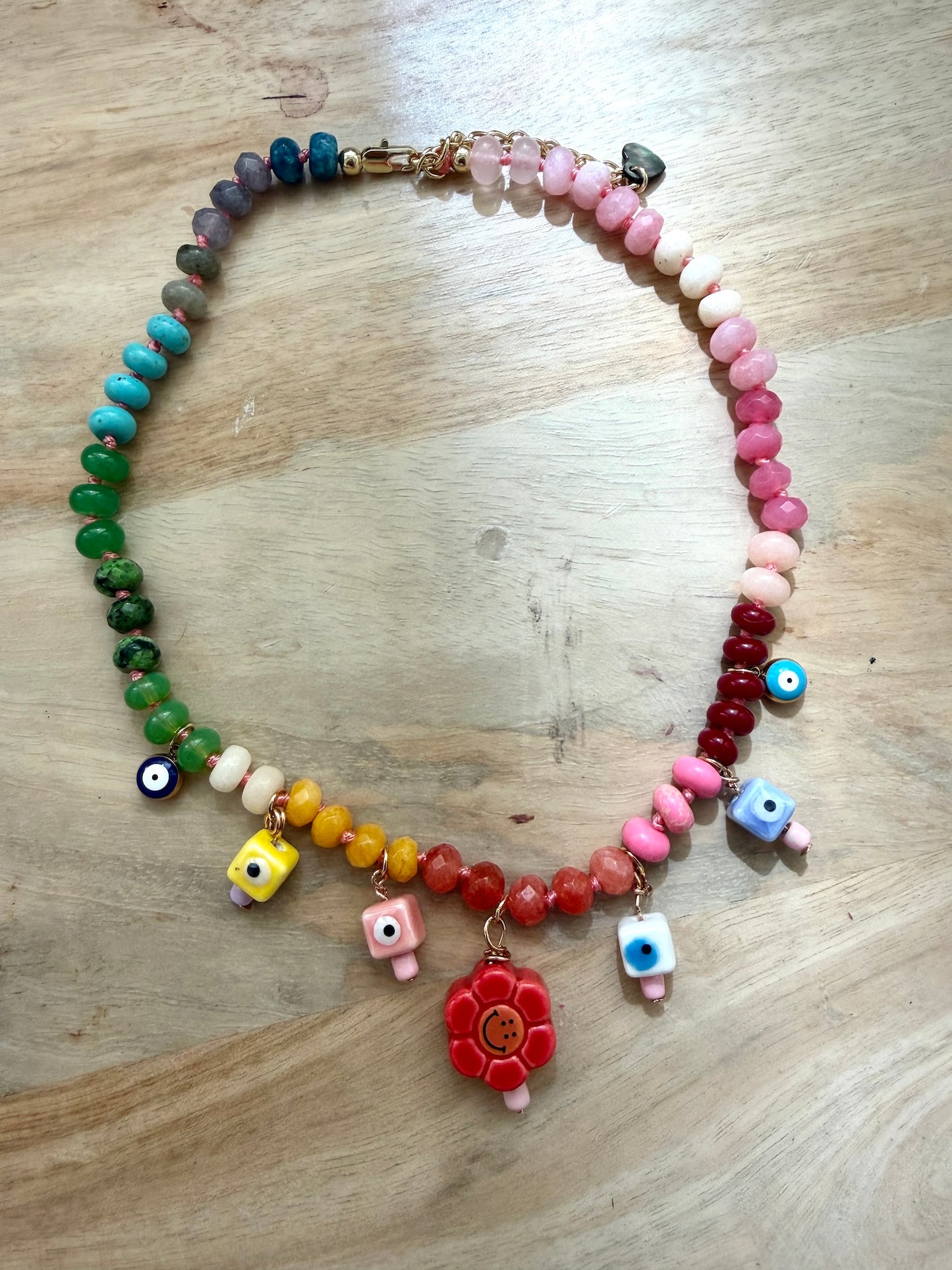Mallorca Beaded Charm Necklace