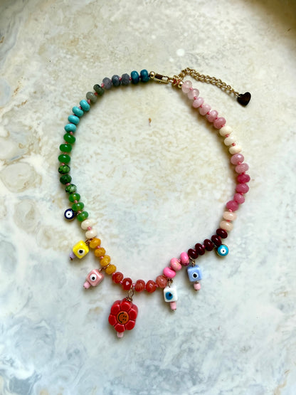Mallorca Beaded Charm Necklace