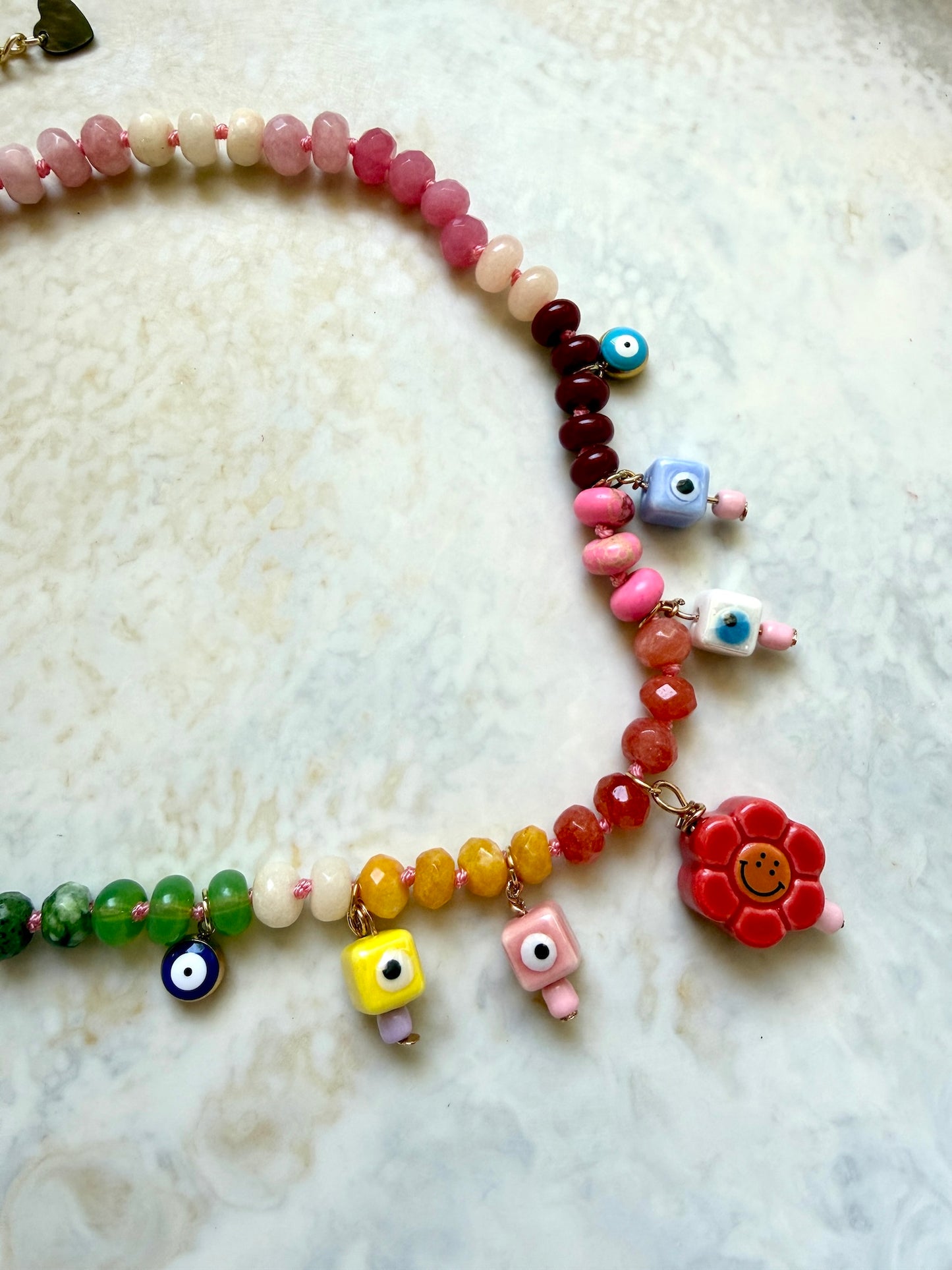 Mallorca Beaded Charm Necklace