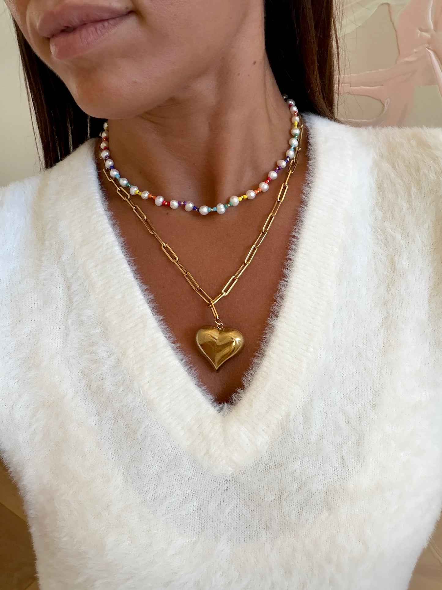 Moonbeam Rainbow Pearl Necklace