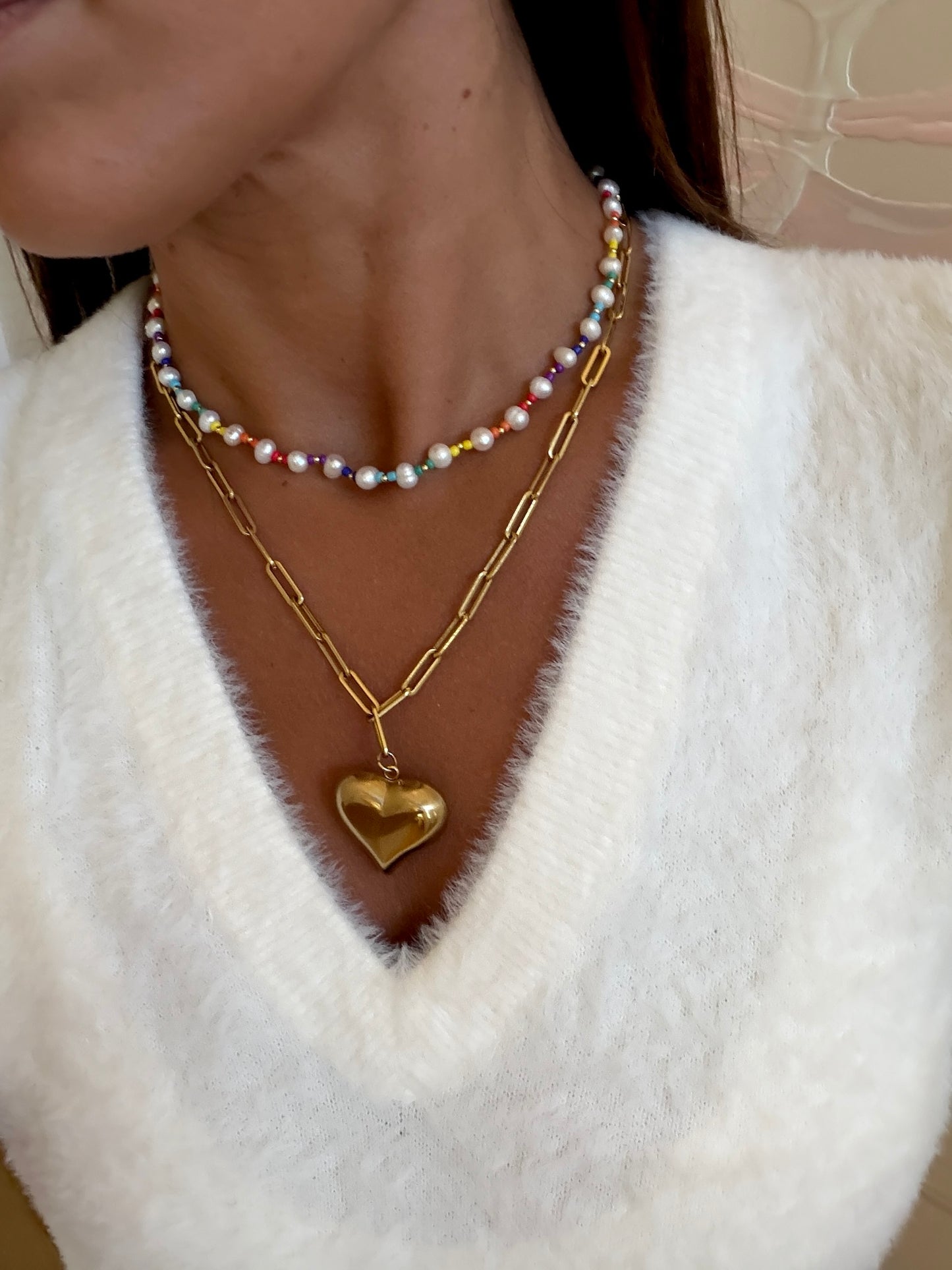 Moonbeam Rainbow Pearl Necklace