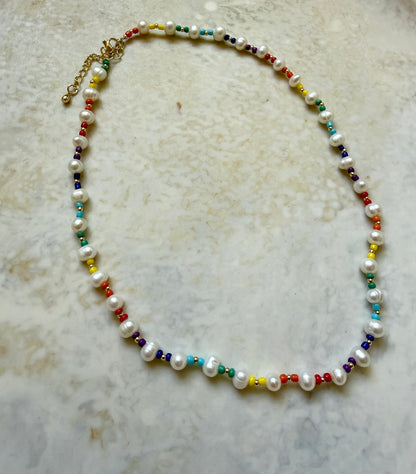 Moonbeam Rainbow Pearl Necklace