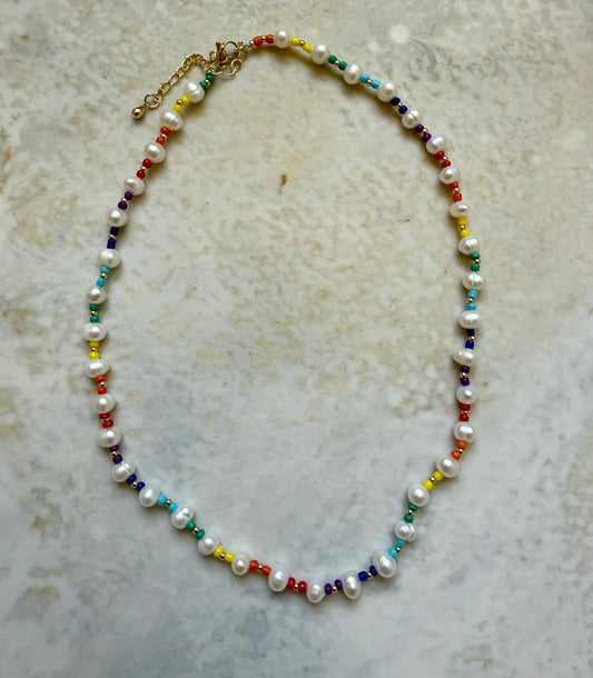 Moonbeam Rainbow Pearl Necklace