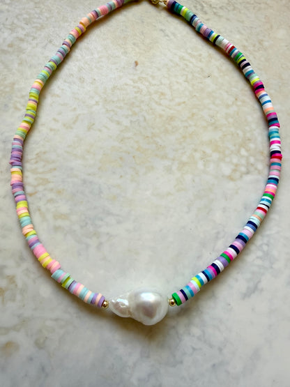 Tidepool Rainbow Pearl Necklace
