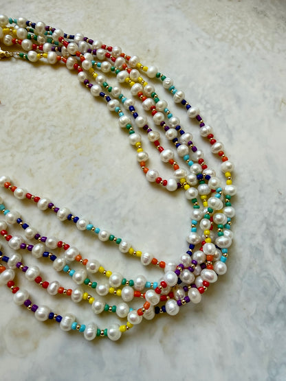 Moonbeam Rainbow Pearl Necklace