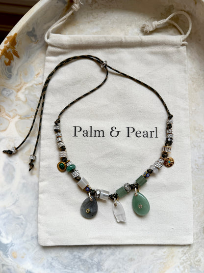 Quartz Paracord Charm Necklace