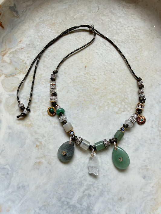 Quartz Paracord Charm Necklace