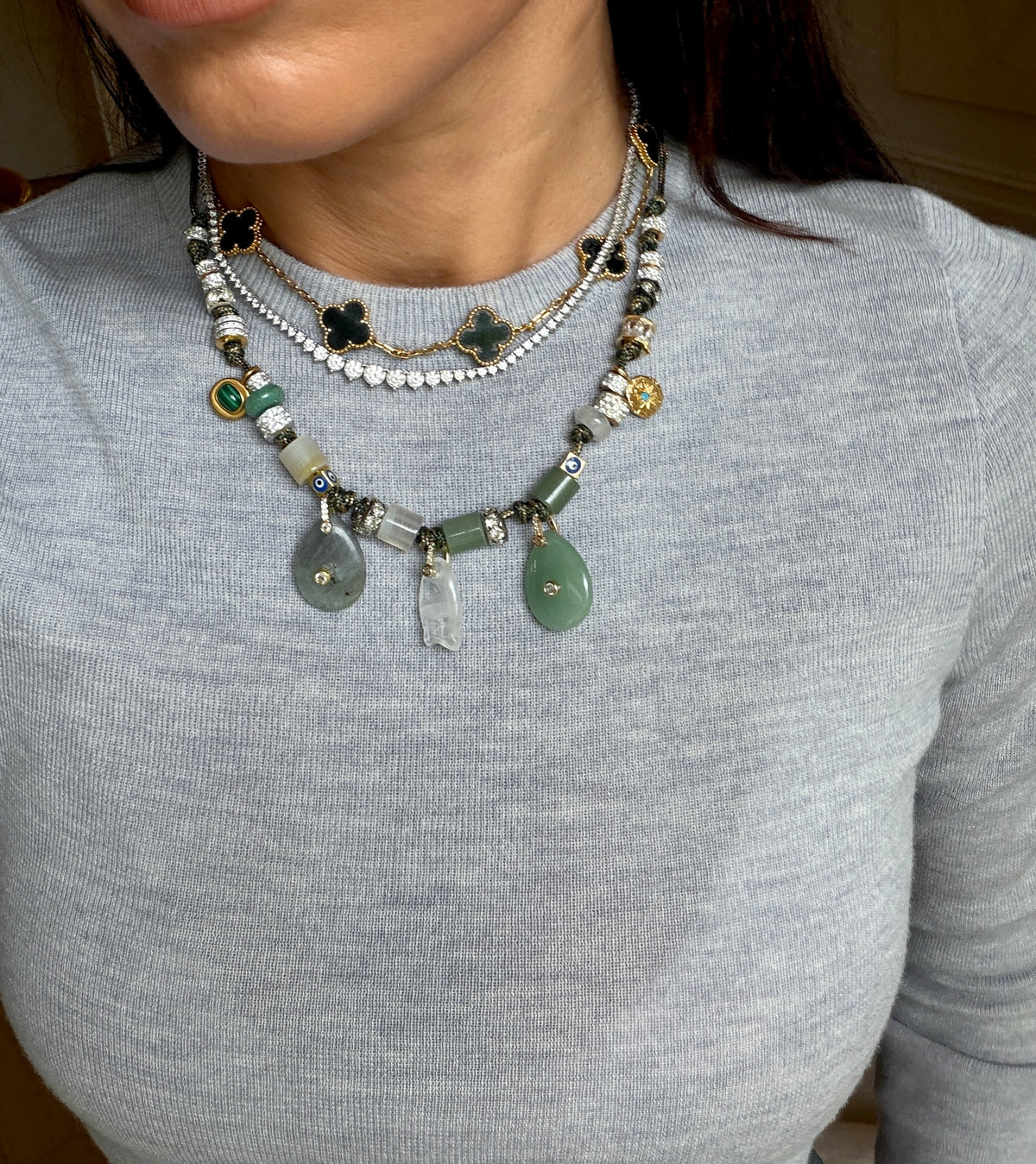 Quartz Paracord Charm Necklace