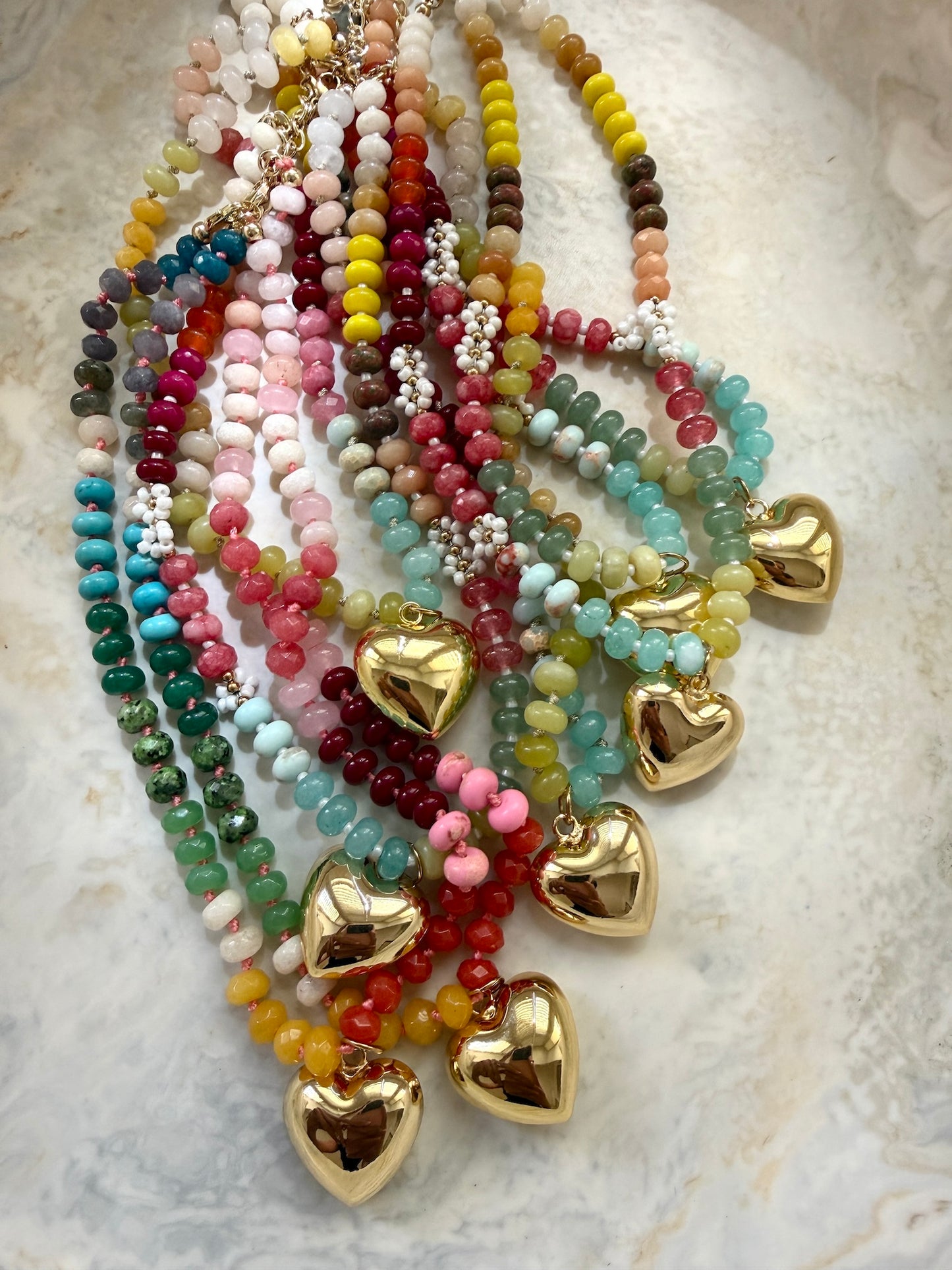 Lover Girl Beaded Heart Necklace