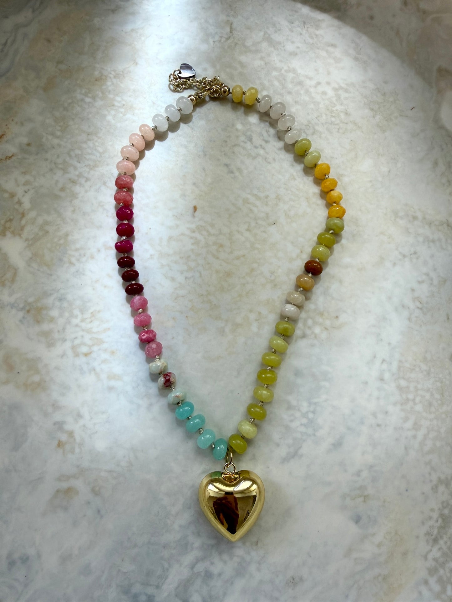 Lover Girl Beaded Heart Necklace
