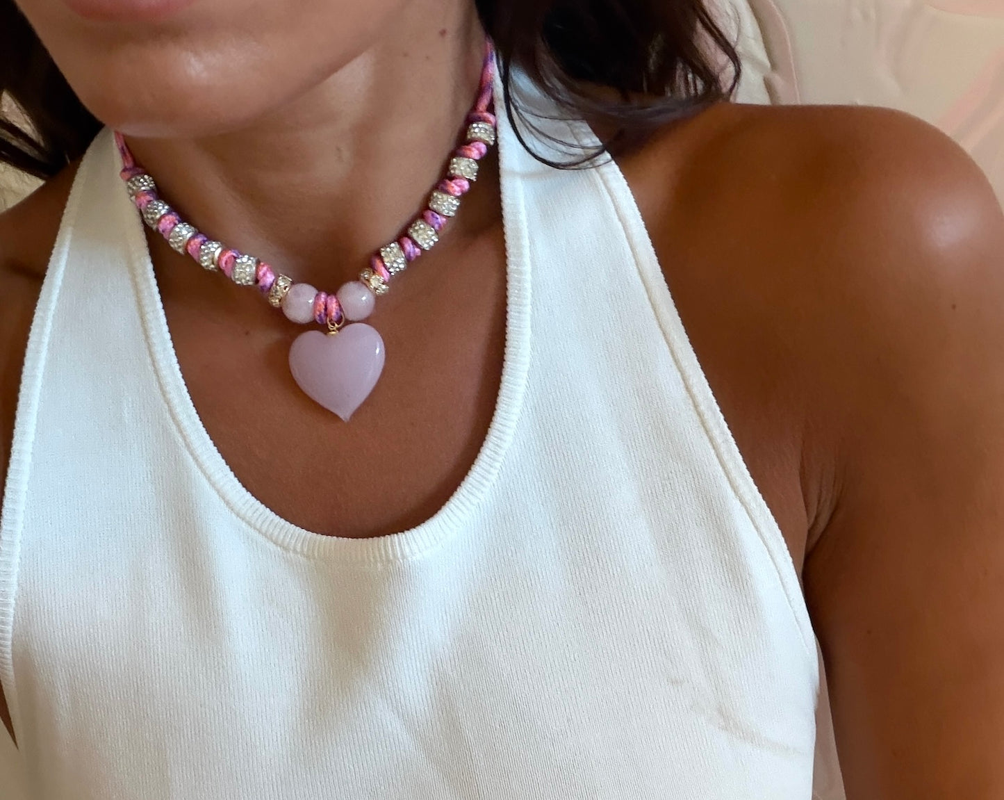 Coral paracord necklace