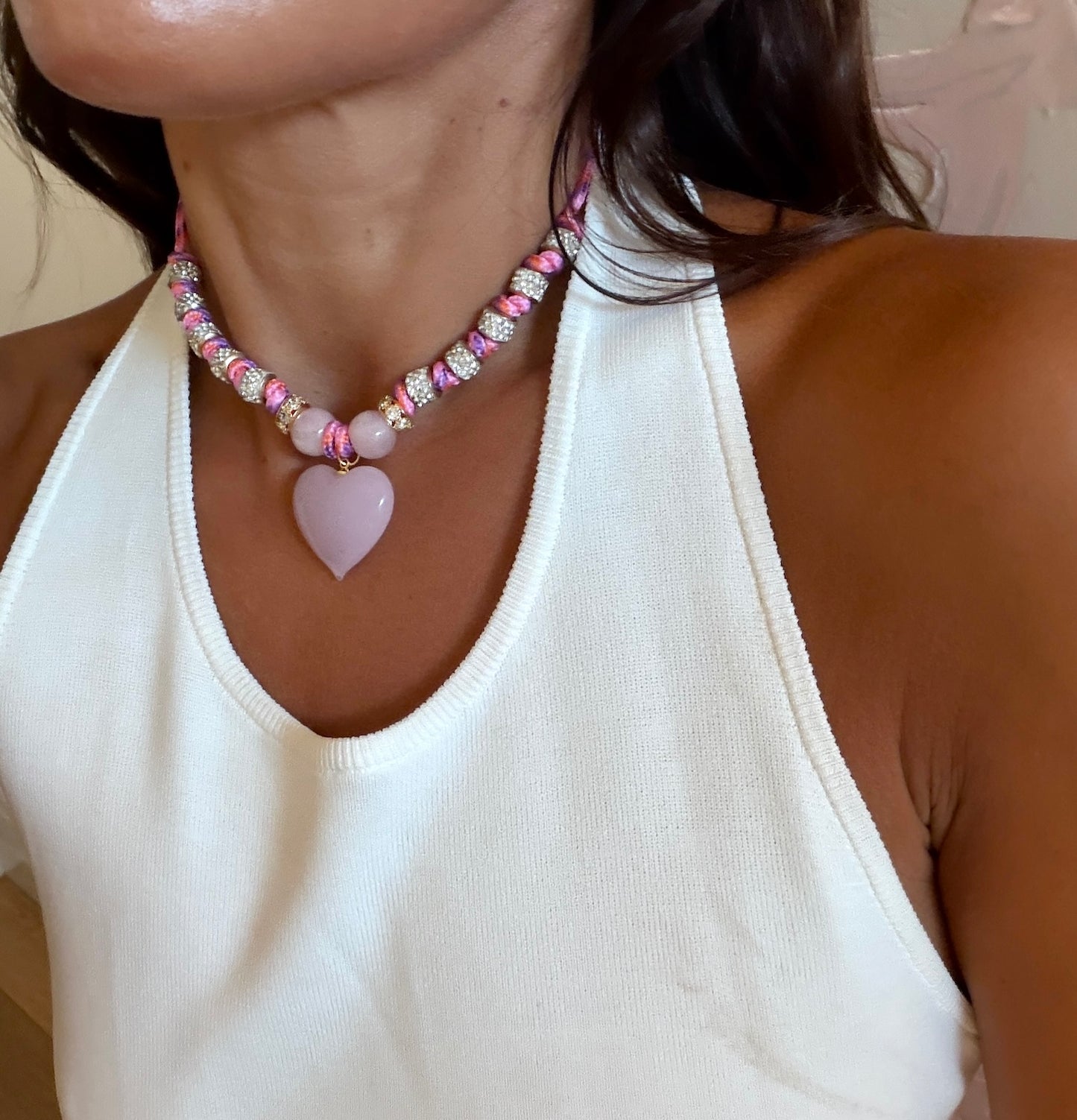 Coral paracord necklace