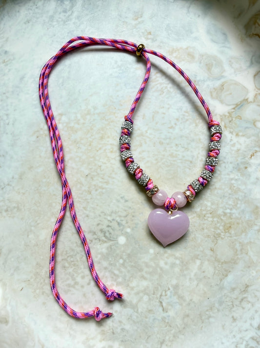 Coral paracord necklace