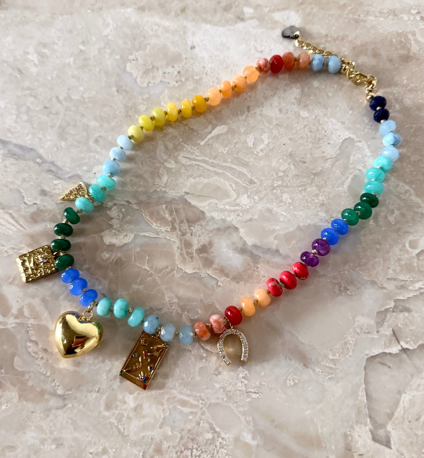 Twilight Beaded Charm Necklace