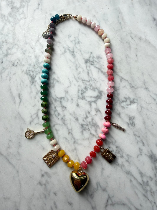 Serenita Beaded Charm Necklace