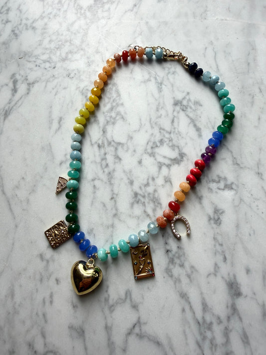 Twilight Beaded Charm Necklace
