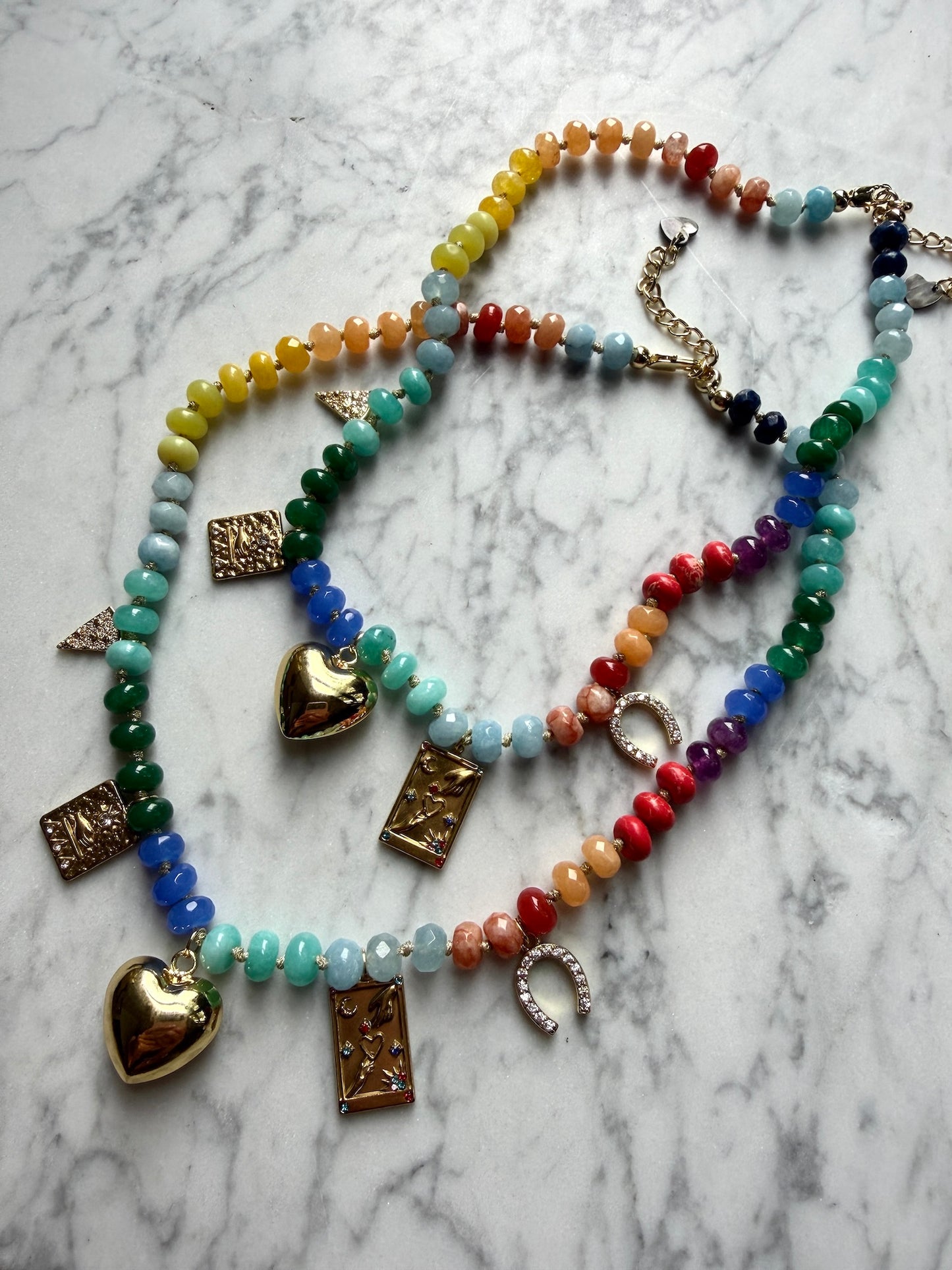 Twilight Beaded Charm Necklace