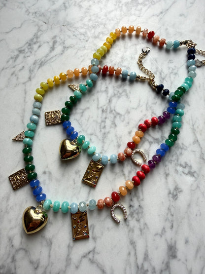 Twilight Beaded Charm Necklace