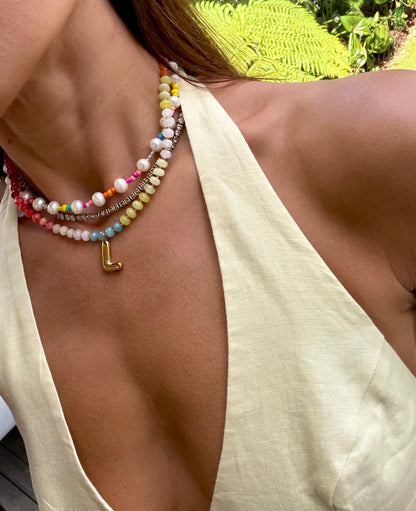 Sun Tide Initial Necklace