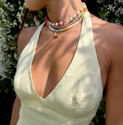 Sun Tide Initial Necklace