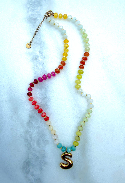 Sun Tide Initial Necklace