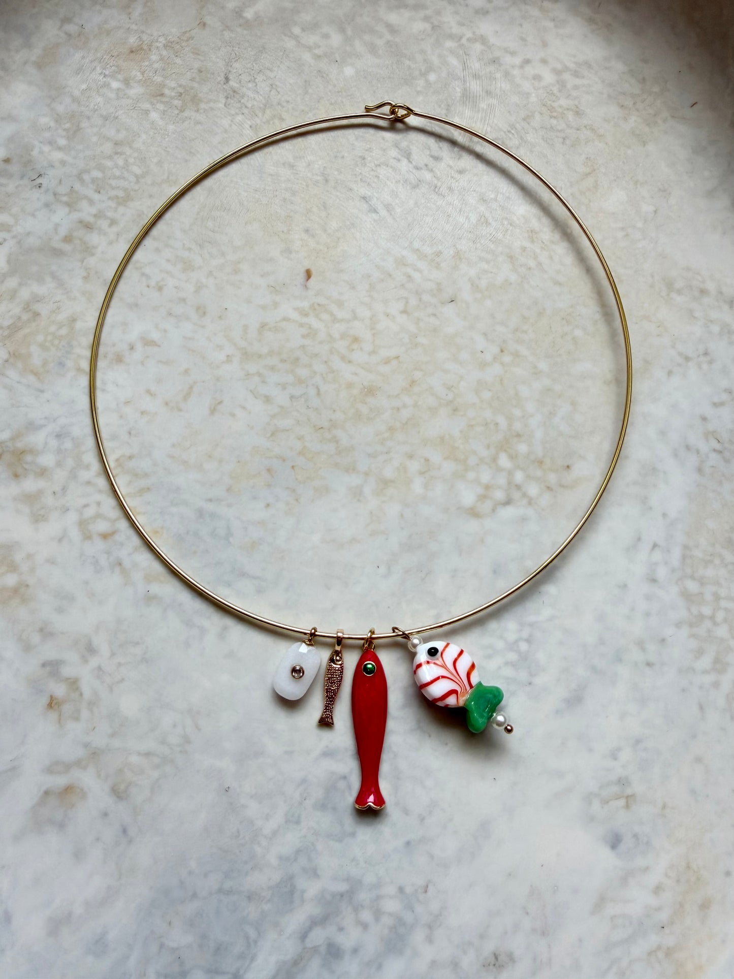 Coral Drift Cuff Necklace