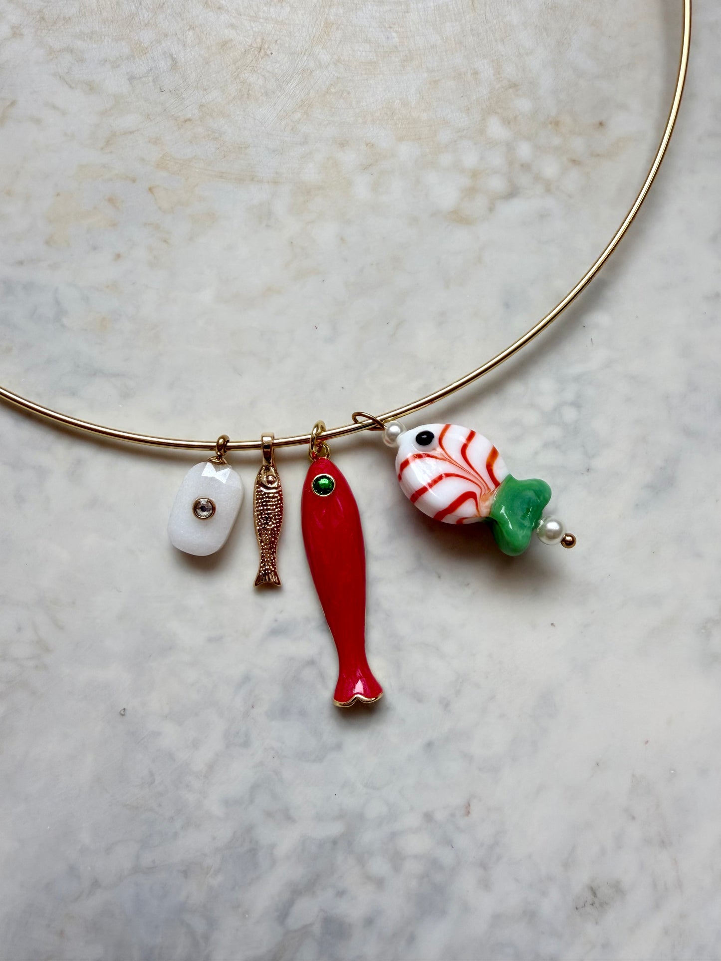 Coral Drift Cuff Necklace