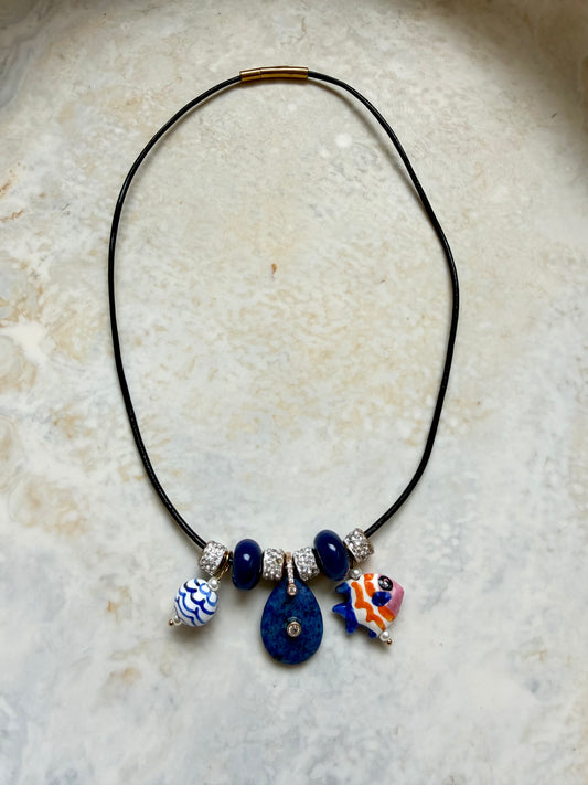Seabreeze Leather Charm Necklace