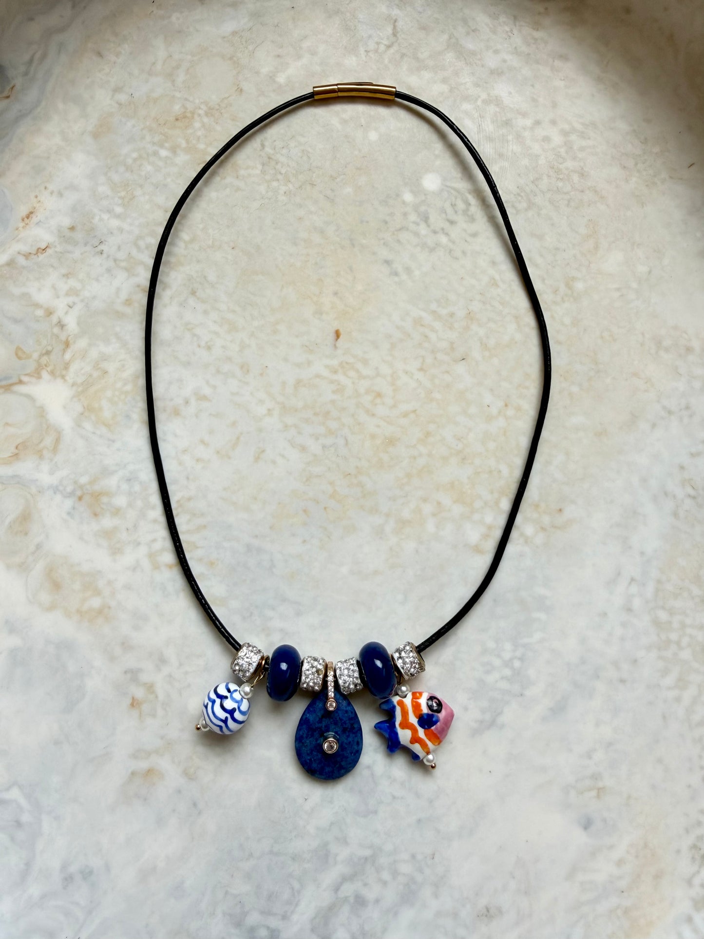 Seabreeze Leather Charm Necklace