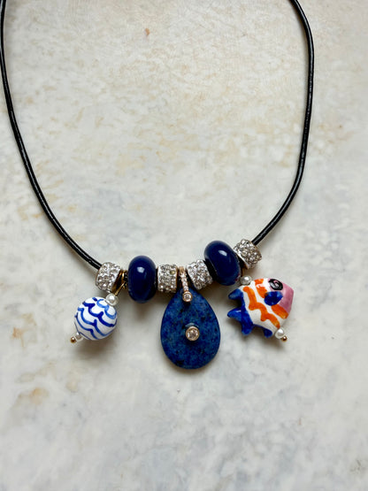 Seabreeze Leather Charm Necklace