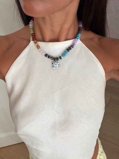 Opaline Fish Charm Necklace