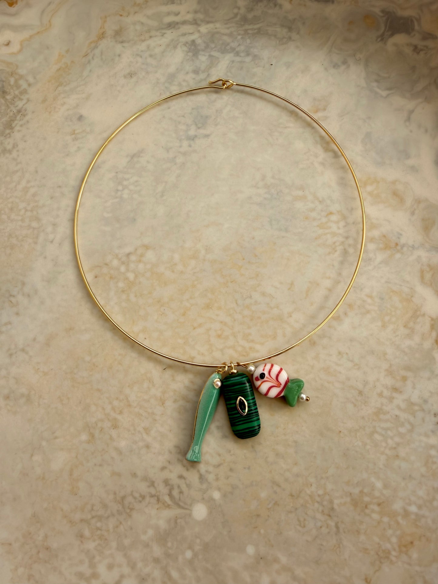 Elara Charm Cuff Necklace