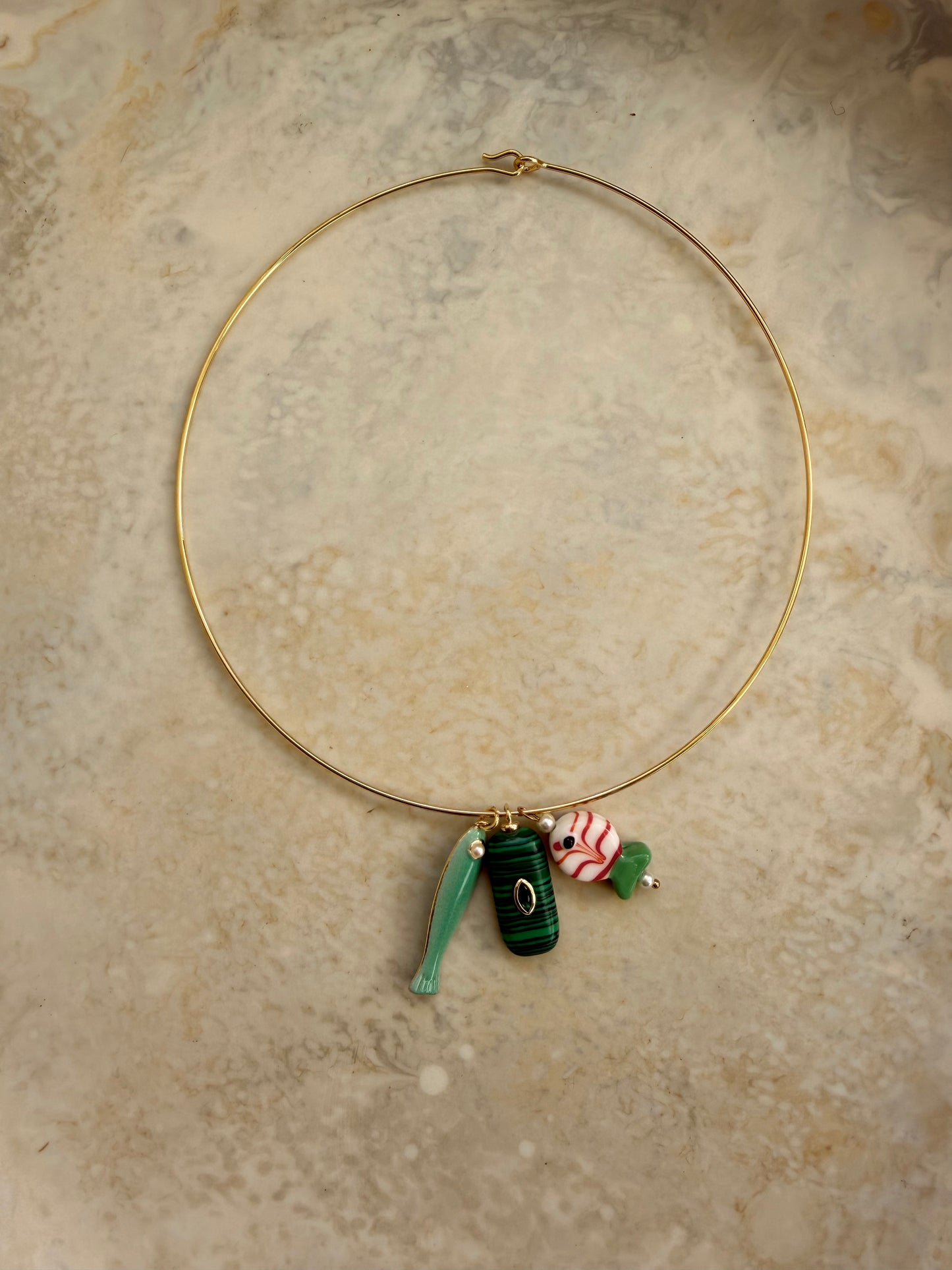 Elara Charm Cuff Necklace